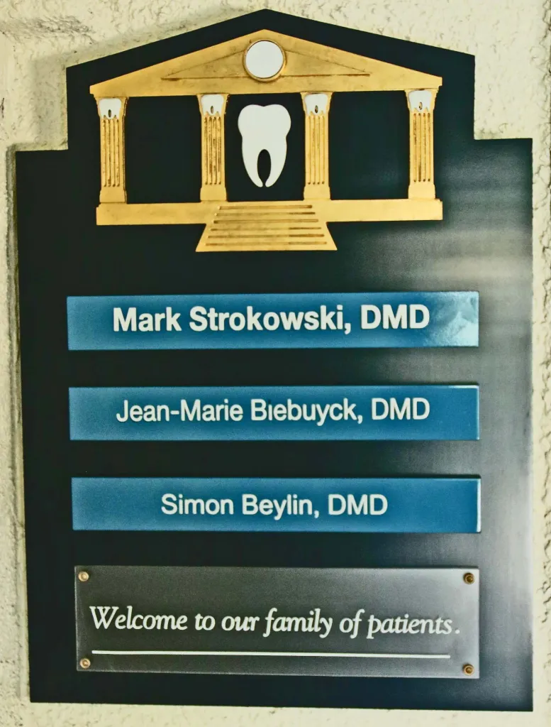 Office sign with doctor names